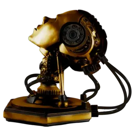 Project AD-01 handmade android LED art sculpture Aurum with golden LED light - handmade by artist freaky-Deek Project Ad 01 Handmade Android Led Art Sculpture Aurum With Golden Led Light Handmade By Artist Freaky Deek