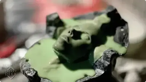 closeup of polymer clay sculpture molding process of Project AD-01 sculpted by freaky-Deek, android face