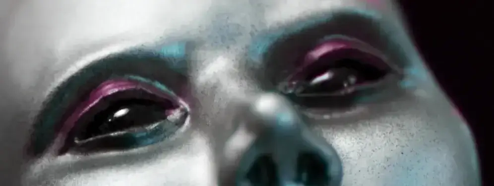 Project AD-01 Art Defines Zero One® Android Sculpture Dark VOLTA with black eyes purple LED