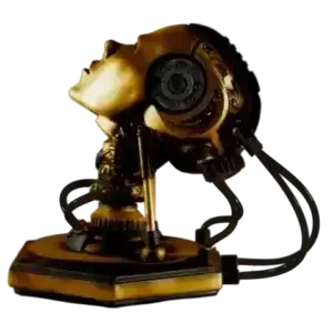 PROJECT AD-01 Sculpture Model Bright Aurum X DG-1P1 - Golden robotic LED android art by freaky-Deek