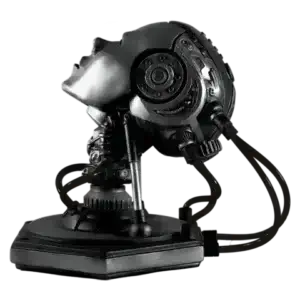 Project AD-01 handmade android LED art sculpture Omega with white LED lightup - handmade by artist freaky-Deek