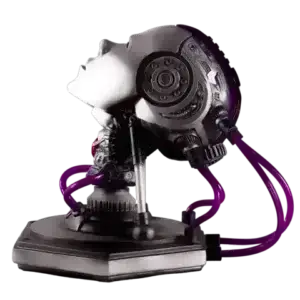 Project AD-01 handmade android LED art sculpture Volta with purple LED light - handmade by artist freaky-Deek