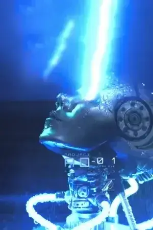 Project AD-01 handmade android sculpture Theta with blue LED light and lightning strike - handmade by freaky-Deek